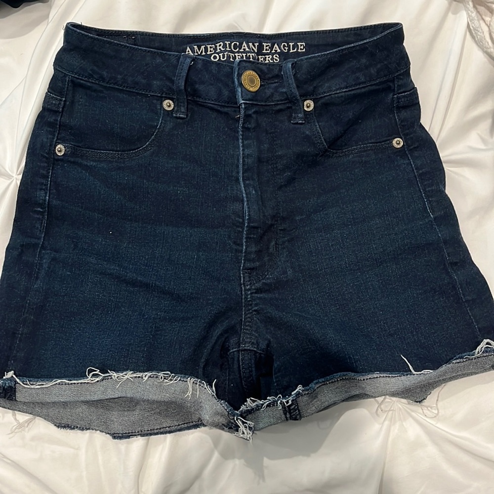 American Eagle Outfitters Dark Blue Denim Jean Shorts
